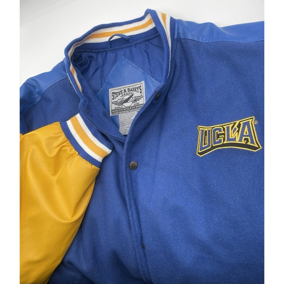 Vintage Steve & Barry's UCLA Jacket Men's XXL Bruins Snap Letterman Blue Yellow